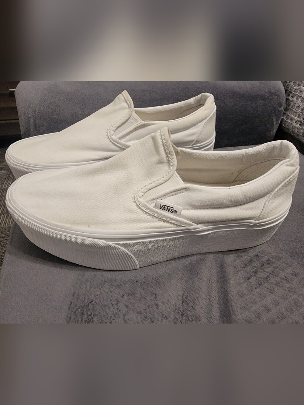 Vans Platform White Slip-On Sneakers